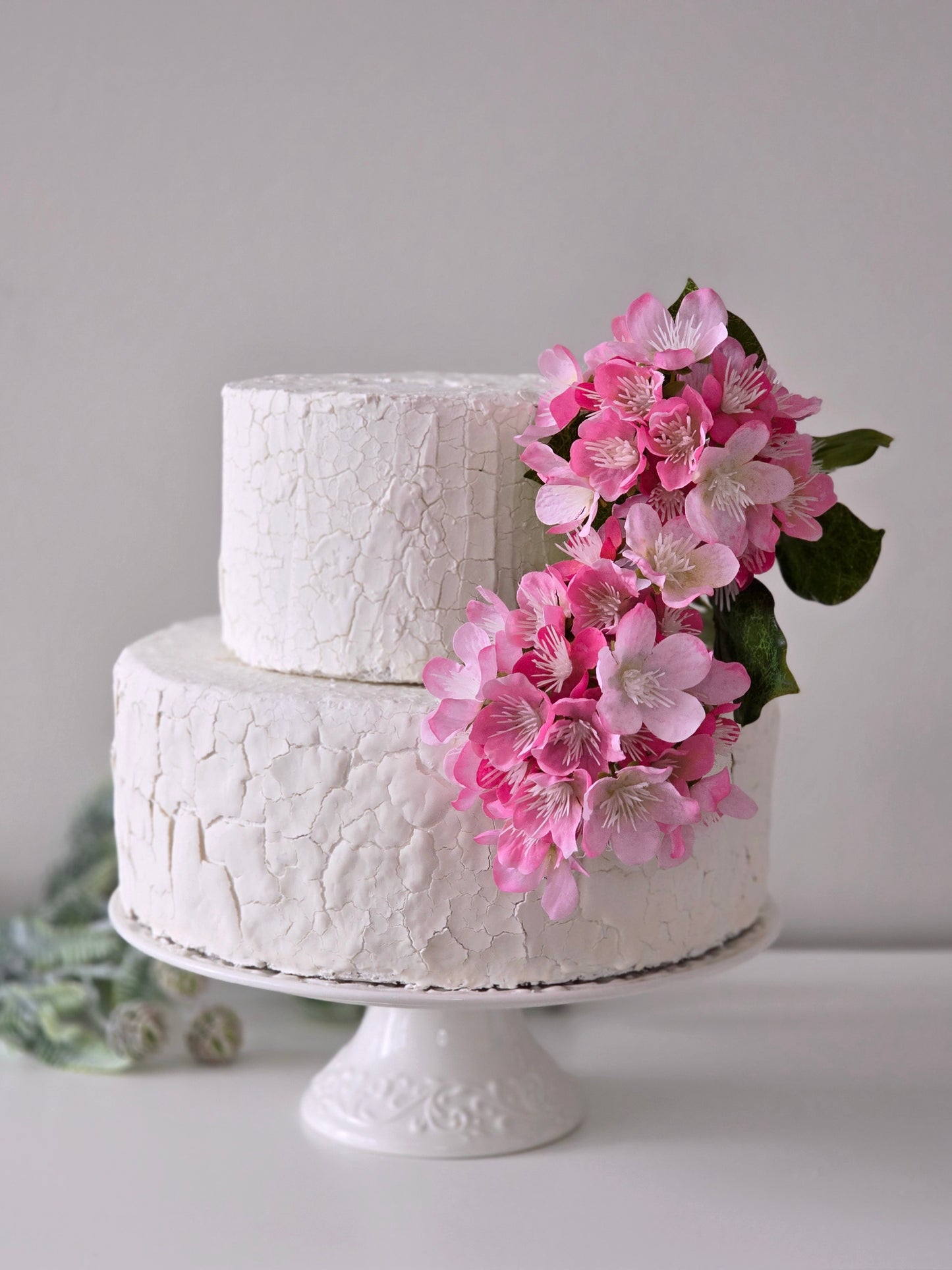 Pink Cherry Blossom Floral Cake Topper