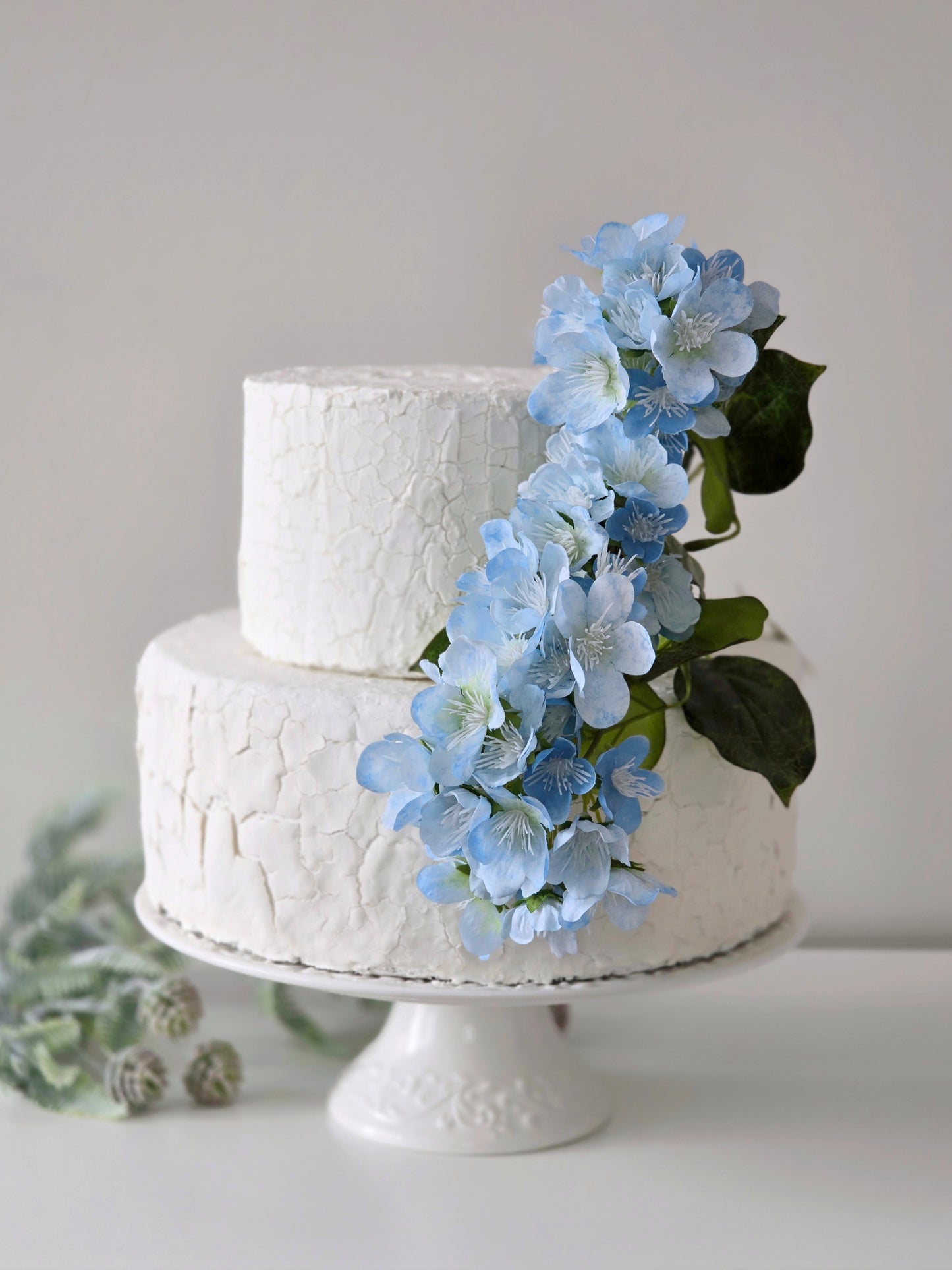 Whispers of Blue Cherry Blossom Cake Topper