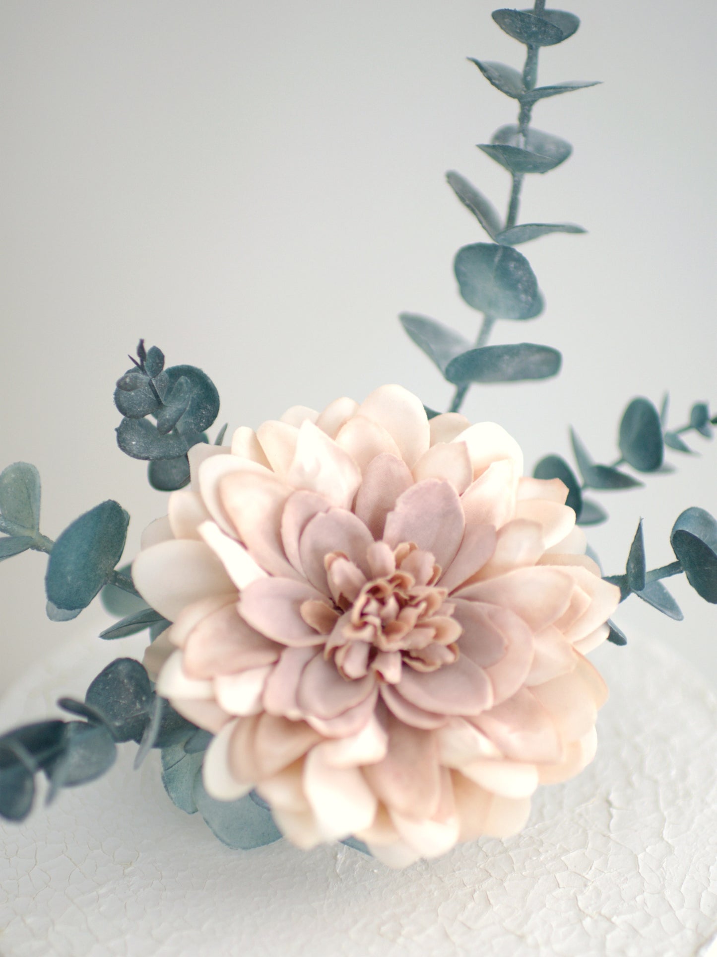 Dahlia and Eucalyptus Floral Cake Topper