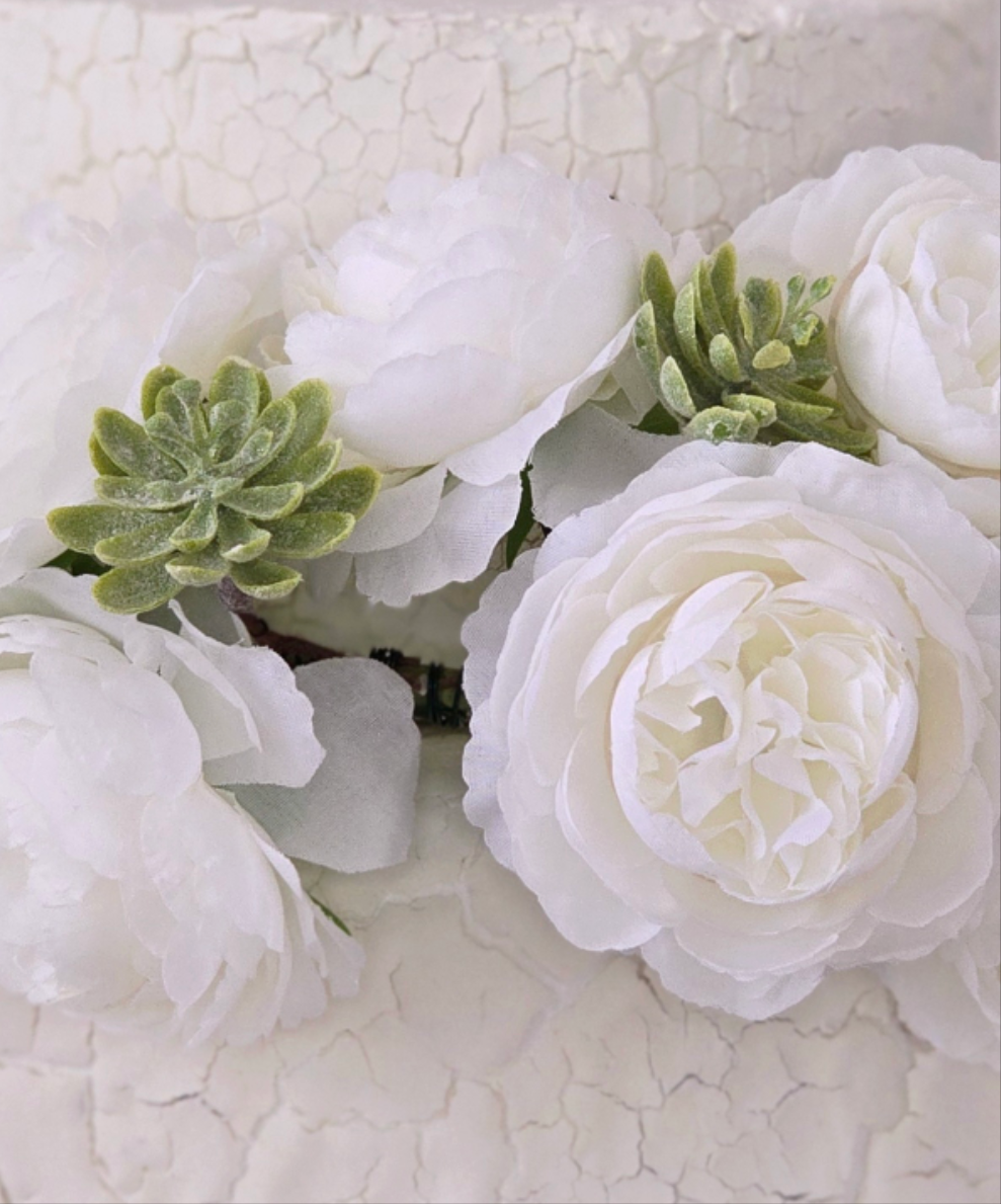 White Ring Floral Cake Topper